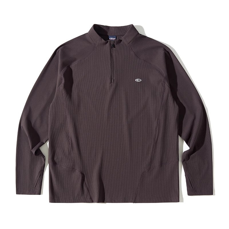 Blue Monte Stand-Up Collar Waffle Men's Training Long Sleeve T-Shirt