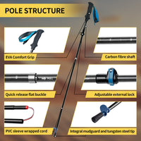 Naturehike Gale Terk EXT Full Carbon 5-section Adjustable Folding Trekking Pole