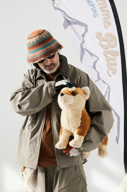 Blue Large Pocket Lapel Jacket