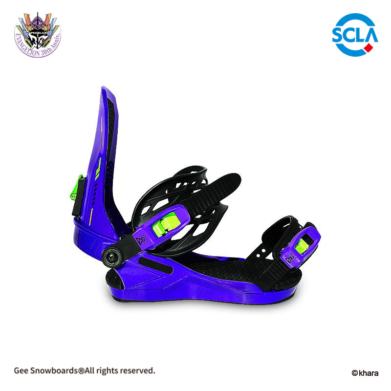Gee Snowboards × Evangelion Unit-01 Snowboard Binding — official product image