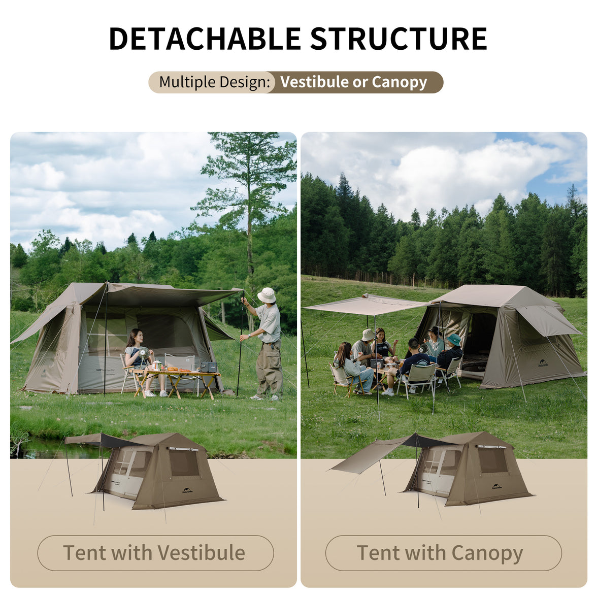 Naturehike Village 6.0 Gen 2 Quick Open Tent Brown