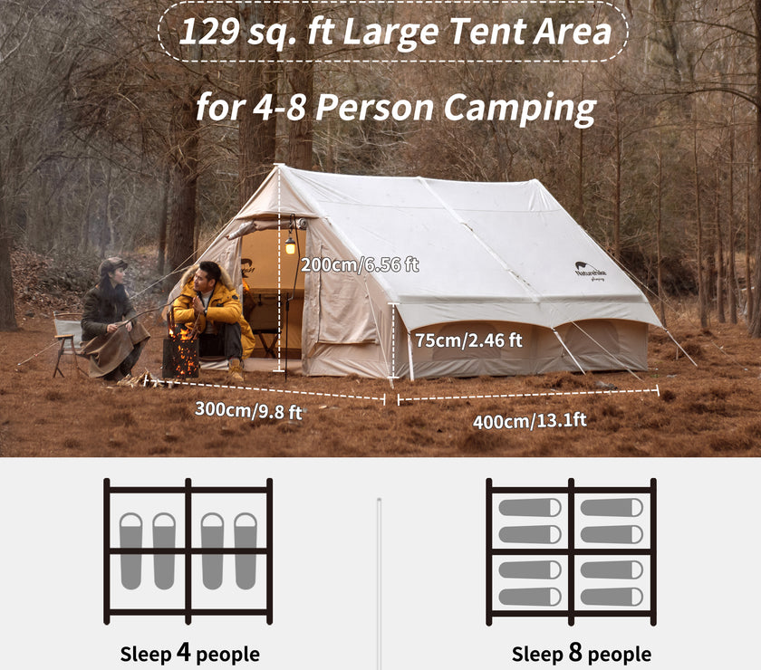 Naturehike Gen Air 12 Cotton Inflatable Tent Khaki