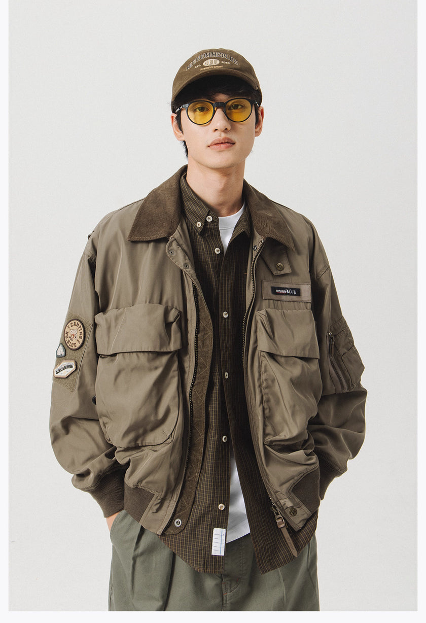 Blue Vintage Flight Jacket