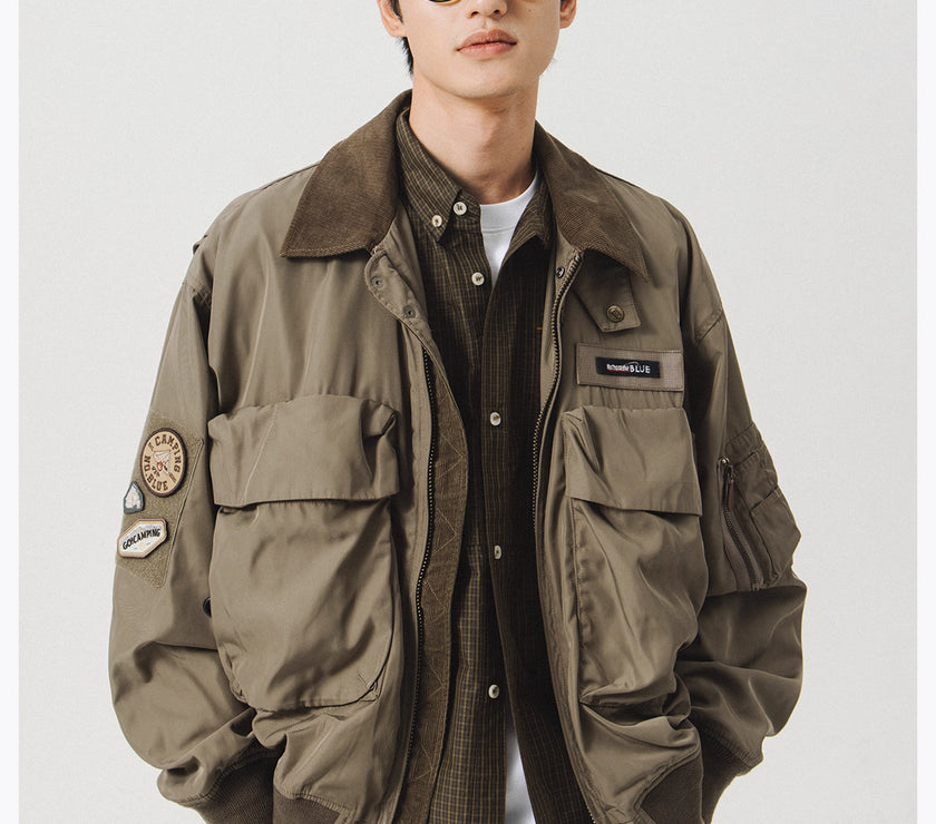 Blue Vintage Flight Jacket