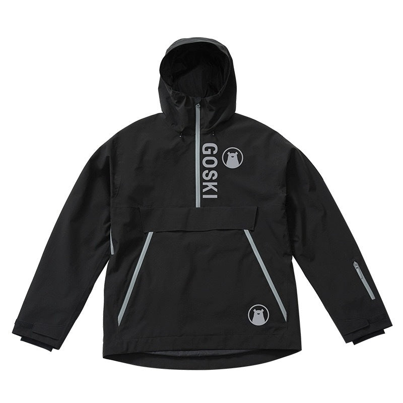 Goski Minimal Pullover Snow Jacket Black