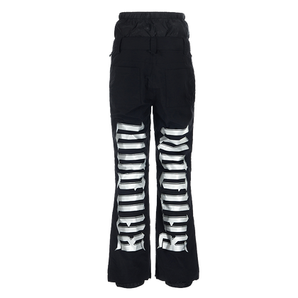 Randompow Signature Reflective Print Regular Fit Snow Pants Black - Unisex