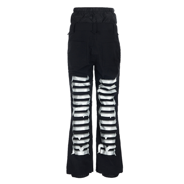 Randompow Signature Reflective Print Regular Fit Snow Pants Black - Unisex