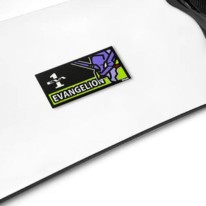Gee Snowboards × Evangelion Stomp Pad — Unit-01 on a snowboard