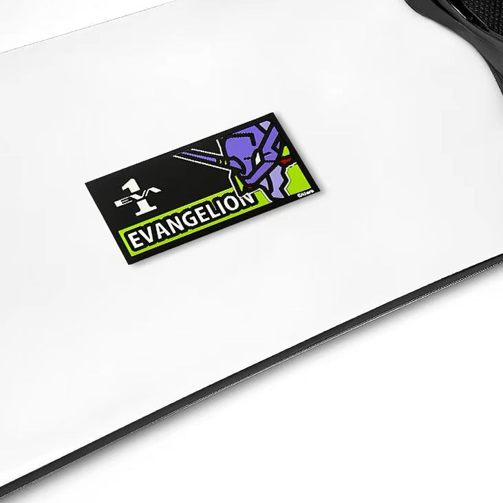 Gee Snowboards × Evangelion Stomp Pad — Unit-01 on a snowboard
