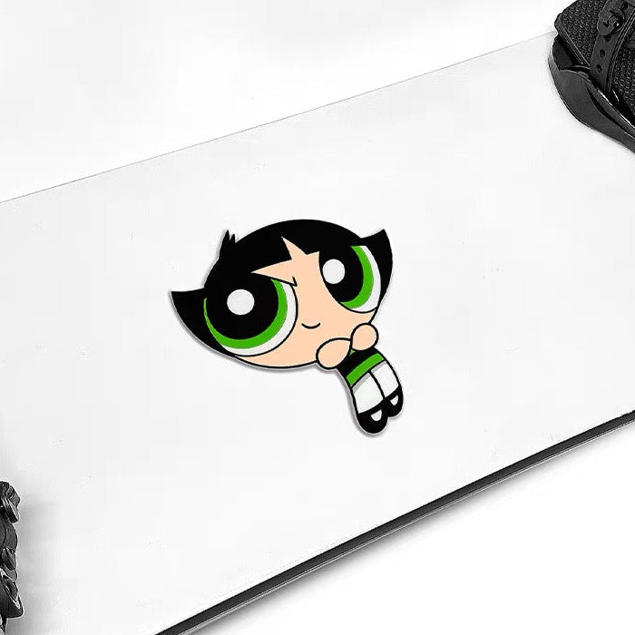 Gee Snowboards × The Powerpuff Girls Stomp Pad — Buttercup on a snowboard