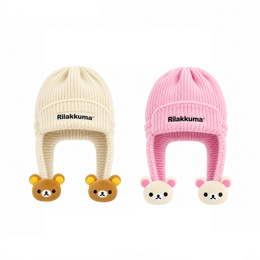 Gee Snowboards × Rilakkuma Helmet Cover Beanie (26-27) — Rilakkuma and Korilakkuma