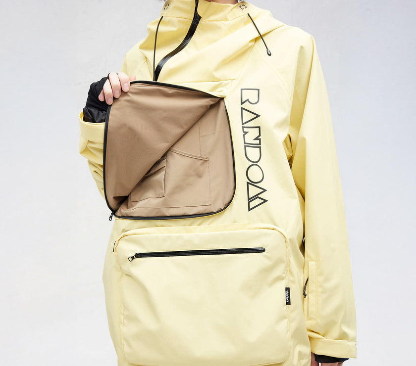 RandomPow 套头连帽男女款雪地夹克 黄色