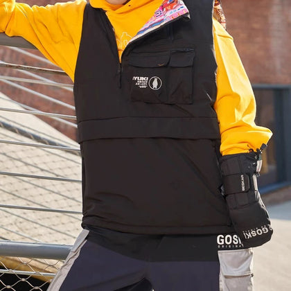 GOSKI Gilet en Coton Noir