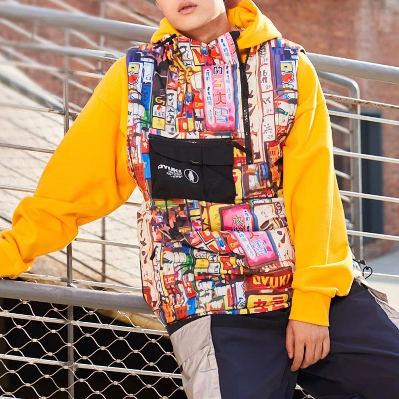 GOSKI Gilet en Coton Noir