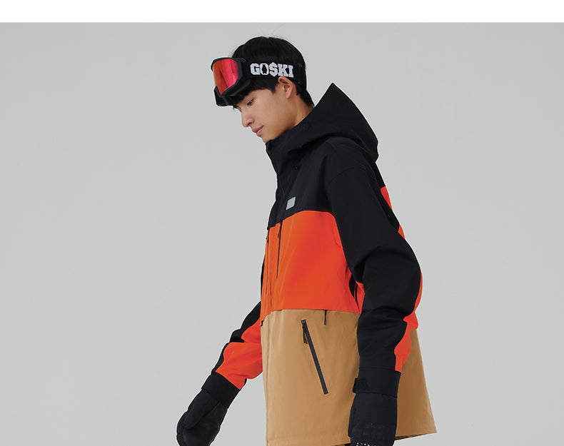 Veste de snow Goski FLEX Noir&amp;Orange&amp;Marron