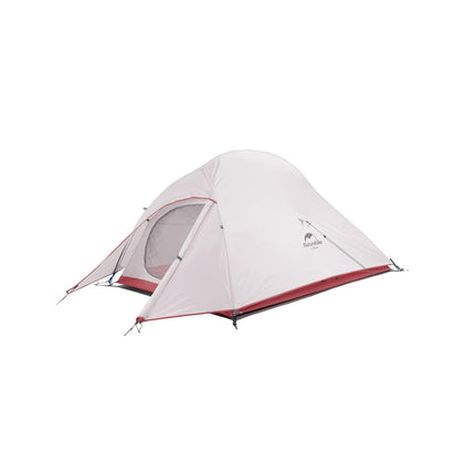 A gray Naturehike Cloud Up 2 Person Tent with red trim, shown in a folded state.