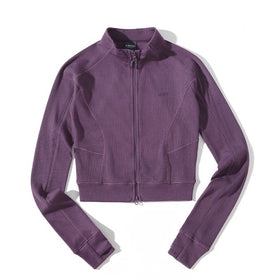 Blue Wool Waffle-Knit Women's Cardigan