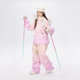 Positibeety Detachable Bee Patch Rhinestone Gradient Edition 3L Snow Jacket & Pants – Women’s