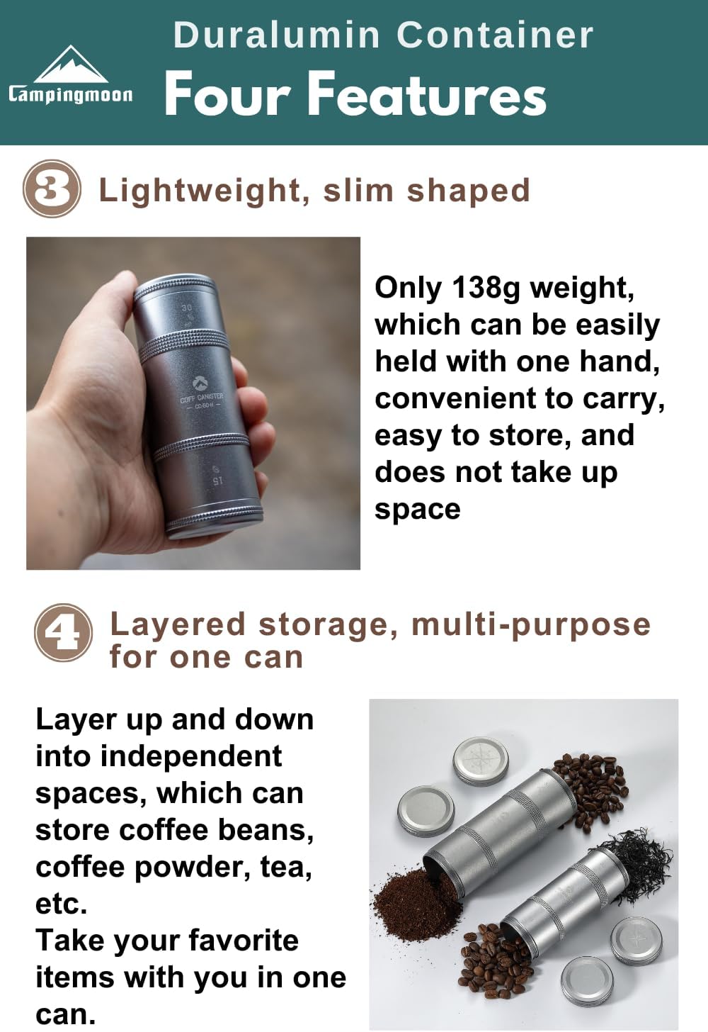 Campingmoon Coffee Beans Case CC-50-H