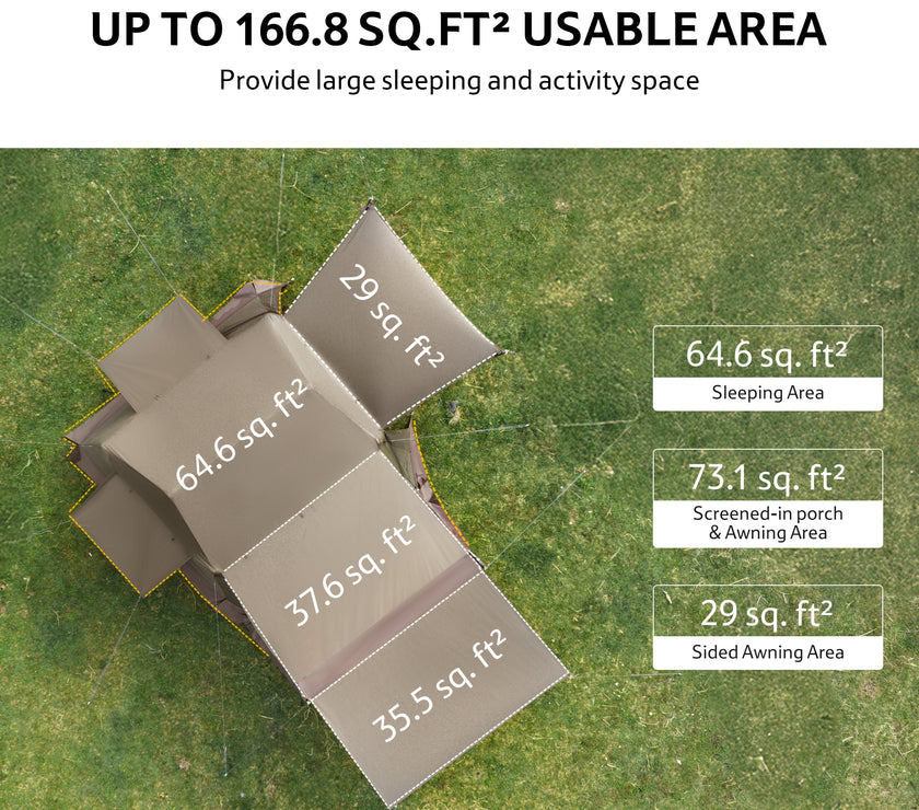 Naturehike Village 6.0 Gen 2 Quick Open Tent Brown(Ultimate Edition)