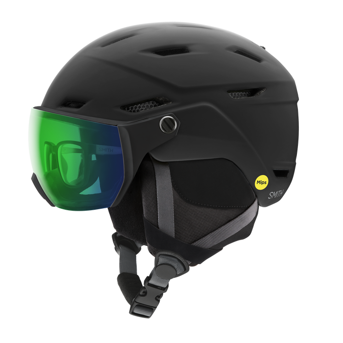 Smith Survey MIPS Ski & Snowboard Helmet - Matte Black + ChromaPop Everyday Green Mirror