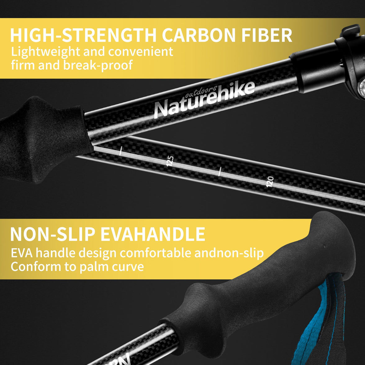 Naturehike Gale Terk EXT Full Carbon 5-section Adjustable Folding Trekking Pole