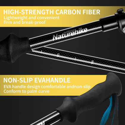 Naturehike Gale Terk EXT Full Carbon 5-section Adjustable Folding Trekking Pole