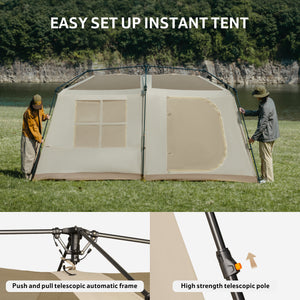 Naturehike Village 13 Gen 2 Quick Open Tent Brown/Tiblack(Ultimate Edition)