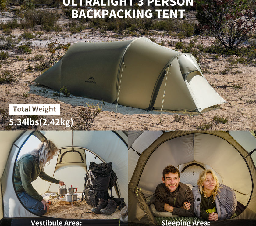 Naturehike Opalus Series Ultralight Hiking Tent 3 Men Olive