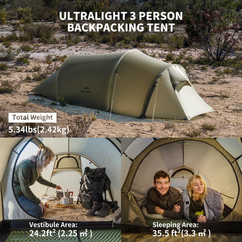 Naturehike Opalus Series Ultralight Hiking Tent 3 Men Olive
