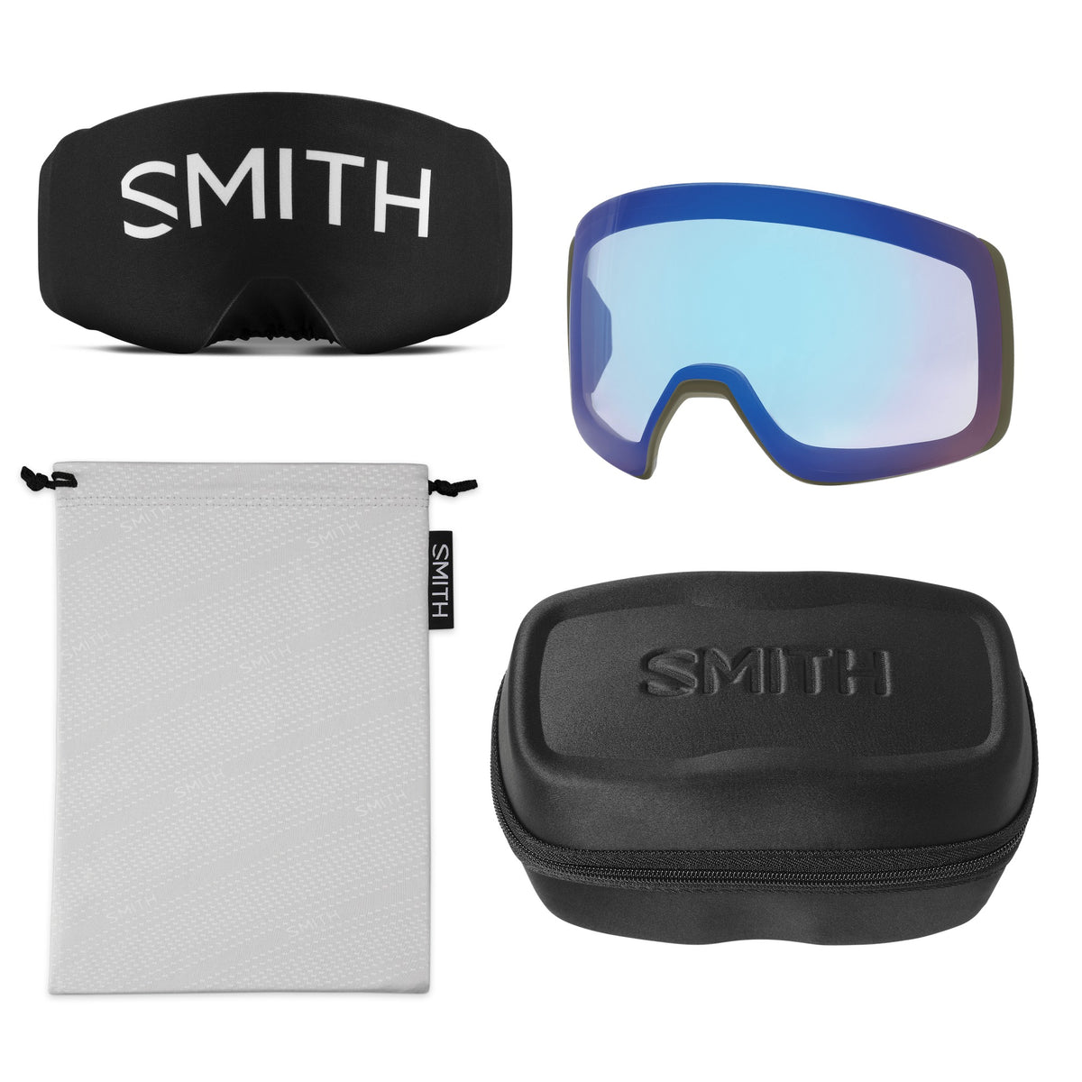Smith 4D MAG Ski & Snowboard Goggles in White Vapor + ChromaPop™ Everyday Rose Gold Mirror — in-the-box (official Smith product image)