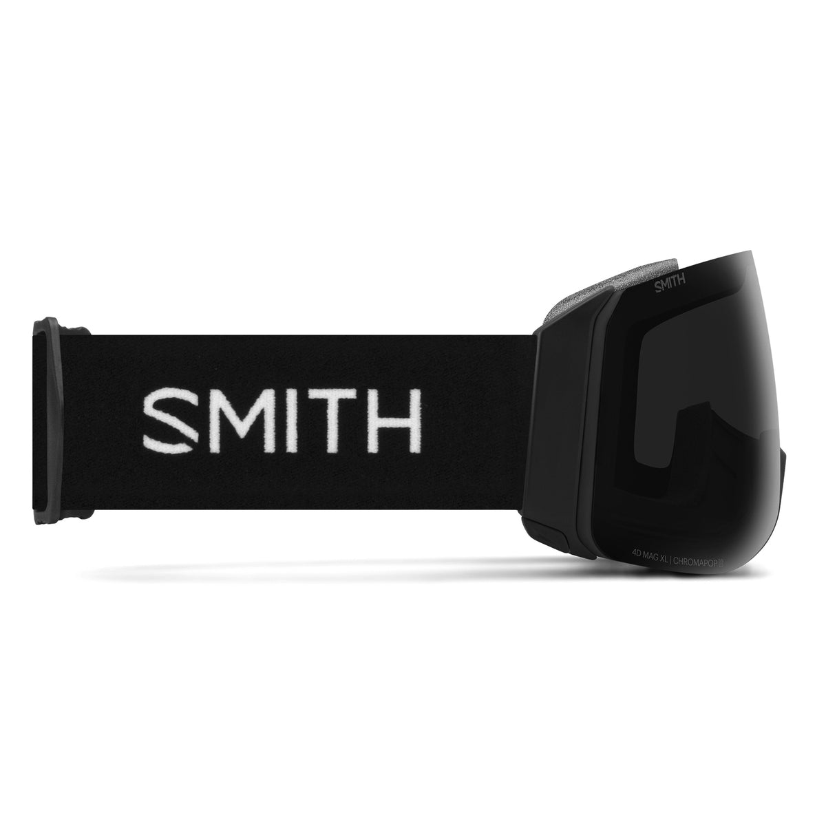 Smith 4D MAG XL Low Bridge Fit Ski & Snowboard Goggles in Black + ChromaPop™ Sun Black — side (official Smith product image)