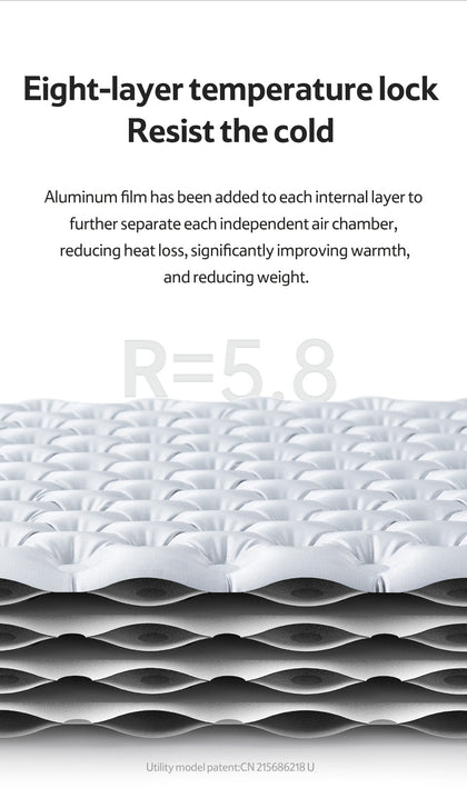 Naturehike Tuye 5.8 Ultra Light Inflatable Mummy Sleeping Pad Carbon Silver