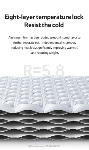Naturehike Tuye 5.8 Ultra Light Inflatable Mummy Sleeping Pad Carbon Silver