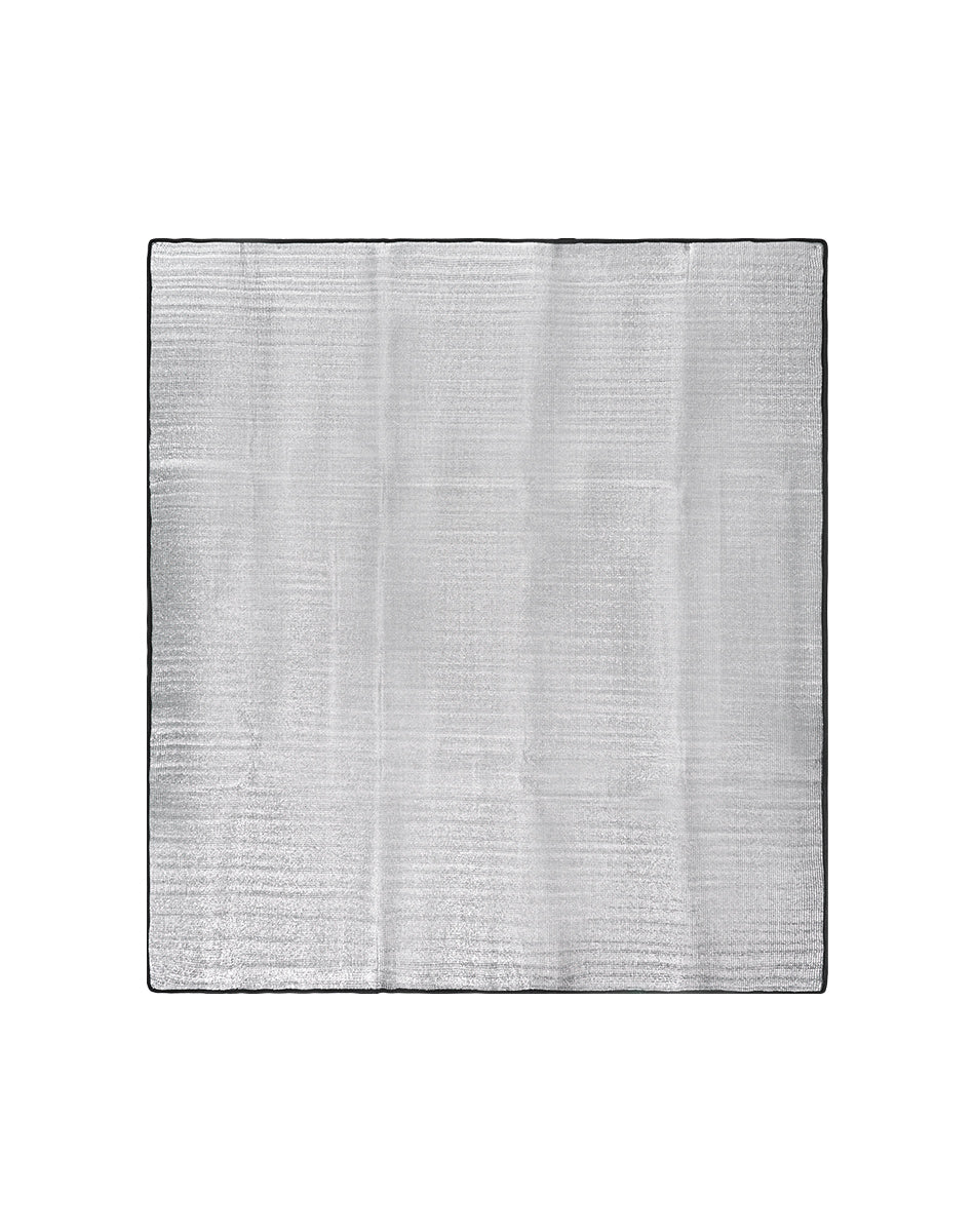 A silver aluminum coating moisture-proof pad with a solid pattern.