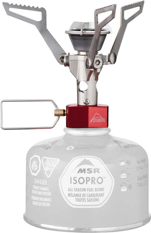 MSR PocketRocket 2 compact canister stove attached to fuel canister