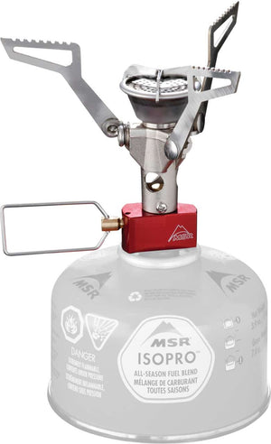 MSR PocketRocket 2 compact canister stove attached to fuel canister