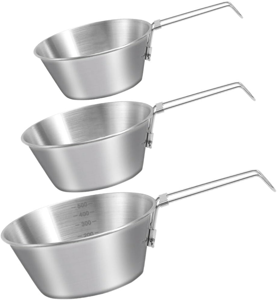 Ensemble de 3 tasses Sierra de camping en acier inoxydable【Sélection limite】