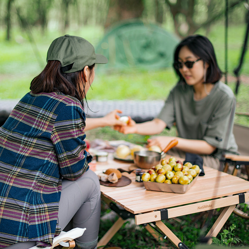 Naturehike Outdoor Folding Egg Roll Table Wood
