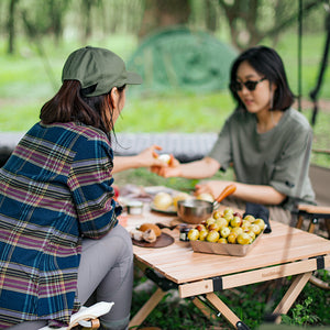 Naturehike Outdoor Folding Egg Roll Table Wood