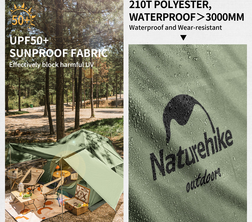 Naturehike Upf 50+ Ango Pop Up Tent For 4 Men (With Hall Pole)