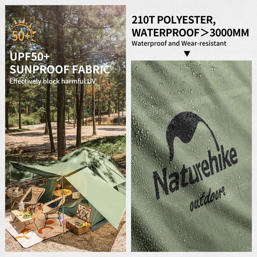 Naturehike Upf 50+ Ango Pop Up Tent For 4 Men (With Hall Pole)