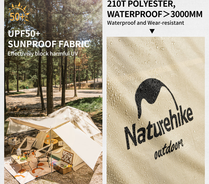 Naturehike Upf 50+ Ango Pop Up Tent For 4 Men (With Hall Pole)