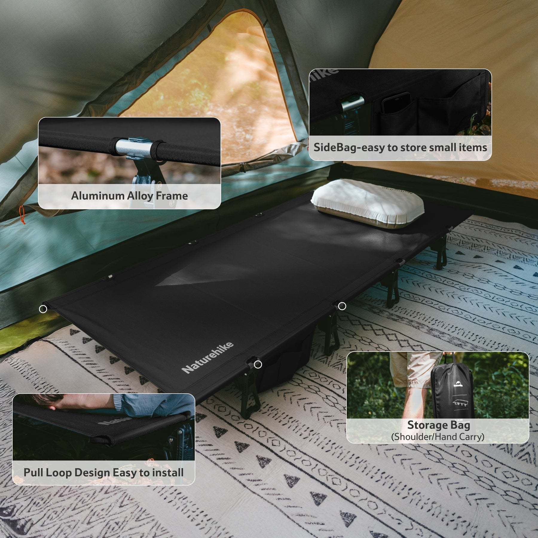 Naturehike XJC08 Greenfield Outdoor Folding Camp Bed