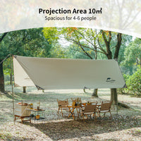Naturehike Girder Shelter Tarp With 2 Poles Khaki