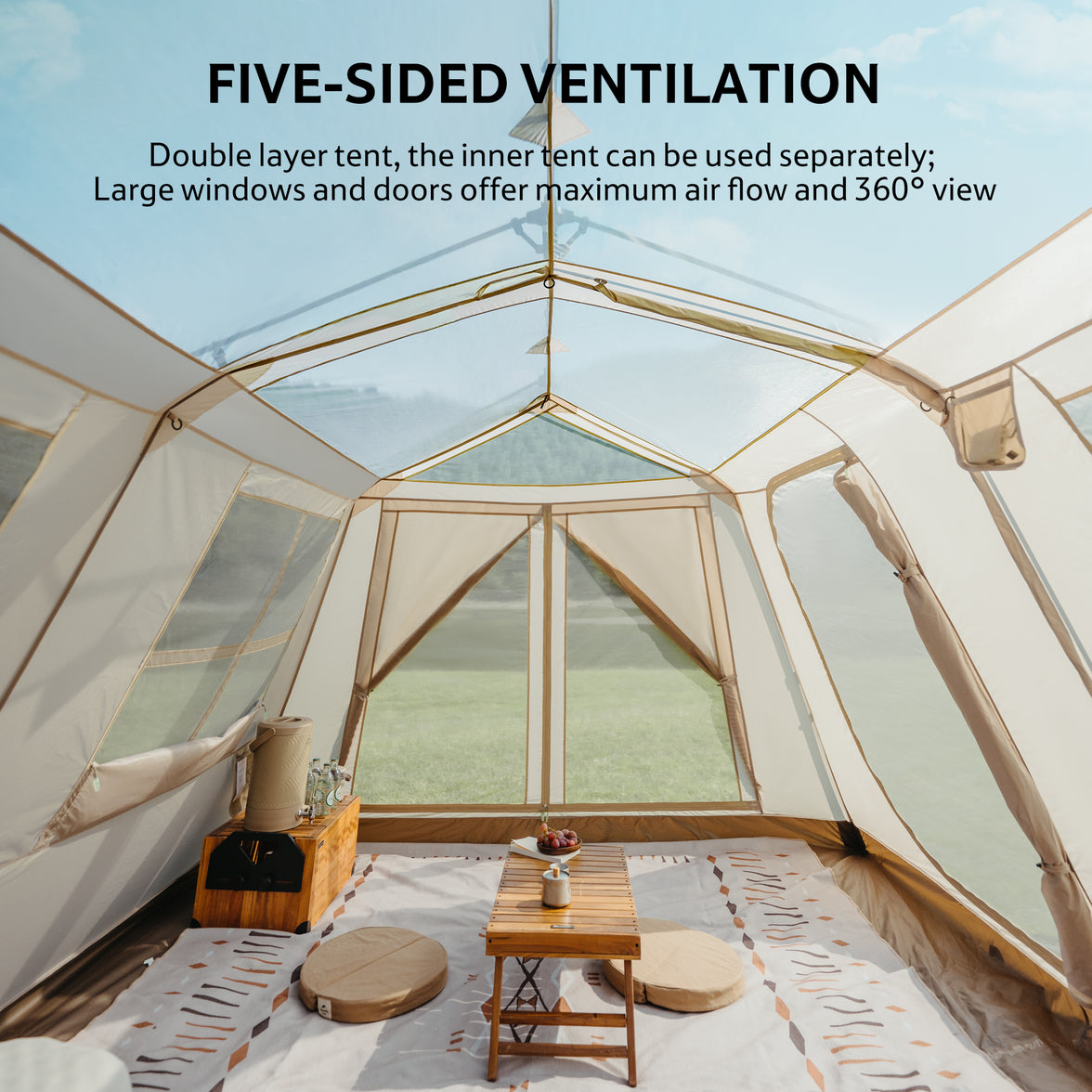 Naturehike Village 13 Gen 2 Quick Open Tent Brown/Tiblack(Ultimate Edition)