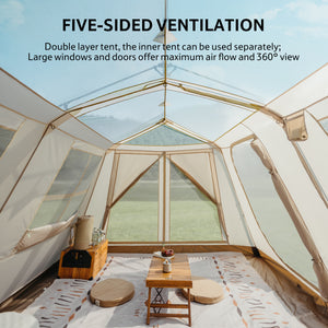 Naturehike Village 13 Gen 2 Quick Open Tent Brown/Tiblack(Ultimate Edition)