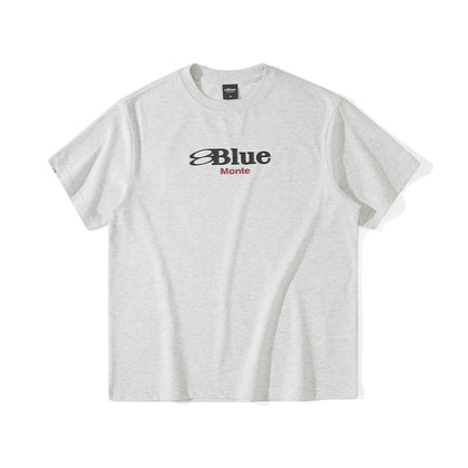 Blue Monte Logo Print Men's Short-Sleeved Round-Neck T-Shirt