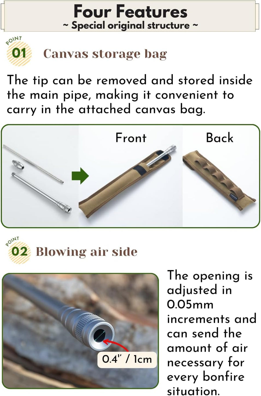 Camping Moon MS-43 Fire Blowing Stick Split Type Compact Fire Starter (2026)