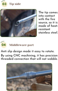 Camping Moon MS-43 Fire Blowing Stick Split Type Compact Fire Starter 2026